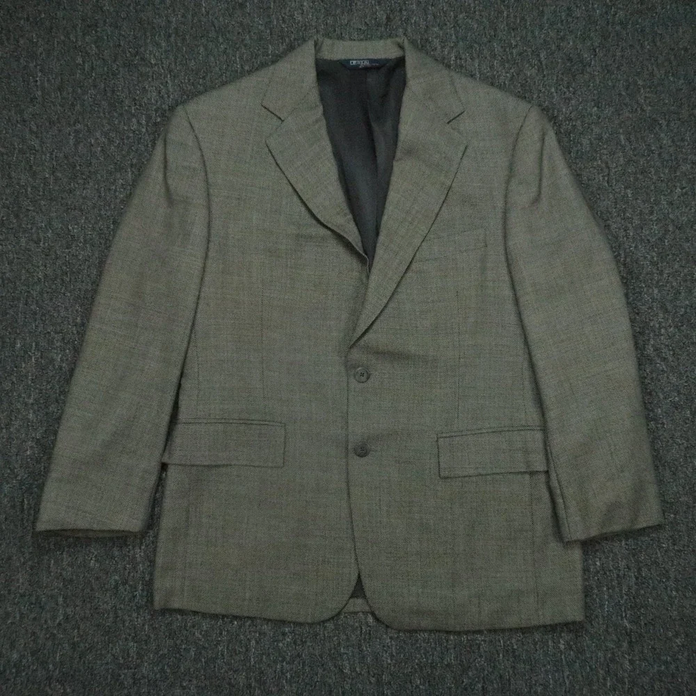 VINTAGE Polo Ralph Lauren Blazer Men 40T Gray Wool Blend Sport Coat USA